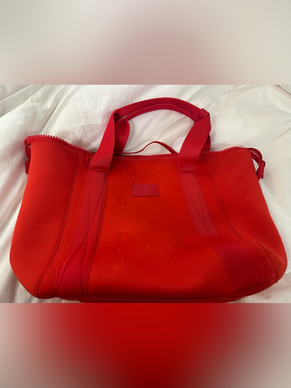 Dagne Dover Red Medium LANDON NEOPRENE CARRYALL BAG